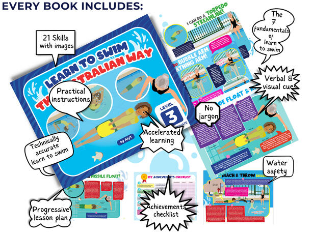 Fitness and exercise swimming books for children Illustrated learn to swim books